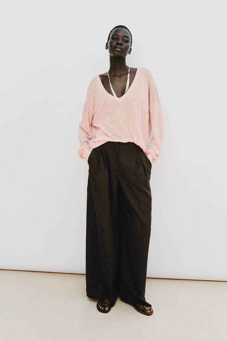 FINE KNIT V-NECK JUMPER | Zara US