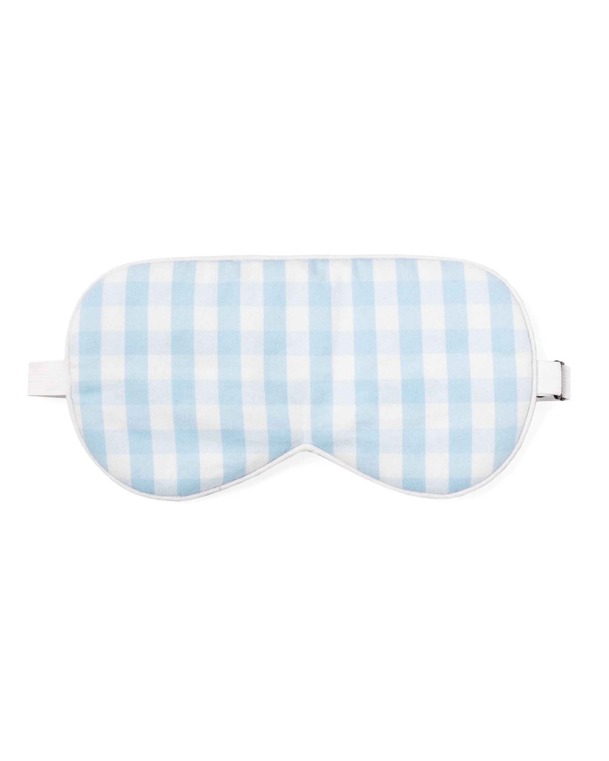 Adult's Twill Sleep Mask in Light Blue Gingham | Petite Plume