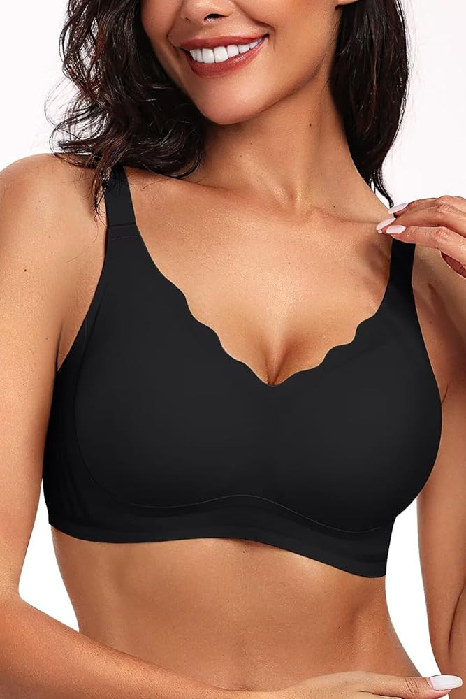Vertvie Women's Seamless Bras No Underwire Scalloped Push Up Bras Soft Wireless Comfort Bralettes... | Amazon (US)