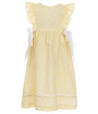 Little Girls Flutter Sleeve Side-Bow Floral Print Dress | Dillard's