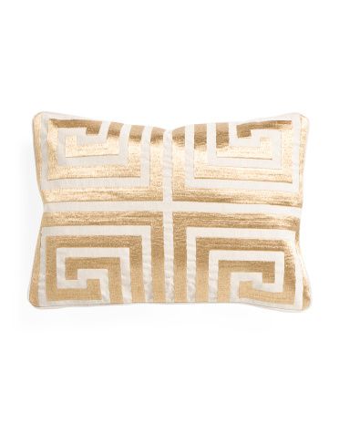 14x20 Cotton And Linen Blend Pillow With Metallic Embroidery | TJ Maxx