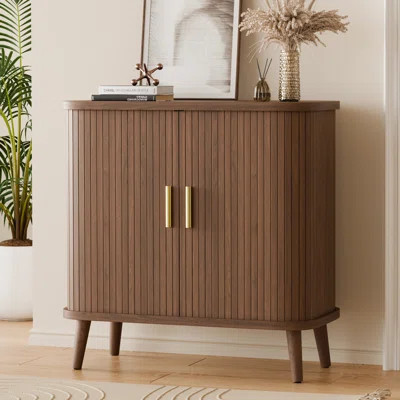 31.5'' Modern Sideboard Buffet Cabinet With Sliding Tambour Doors, Adjustable Shelves And Storage For Office, Bedroom Storage Cabinet, Hallway Storage | Wayfair North America
