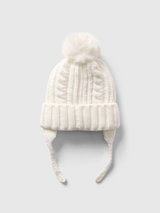 Toddler Cable-Knit Poof Beanie | Gap Factory