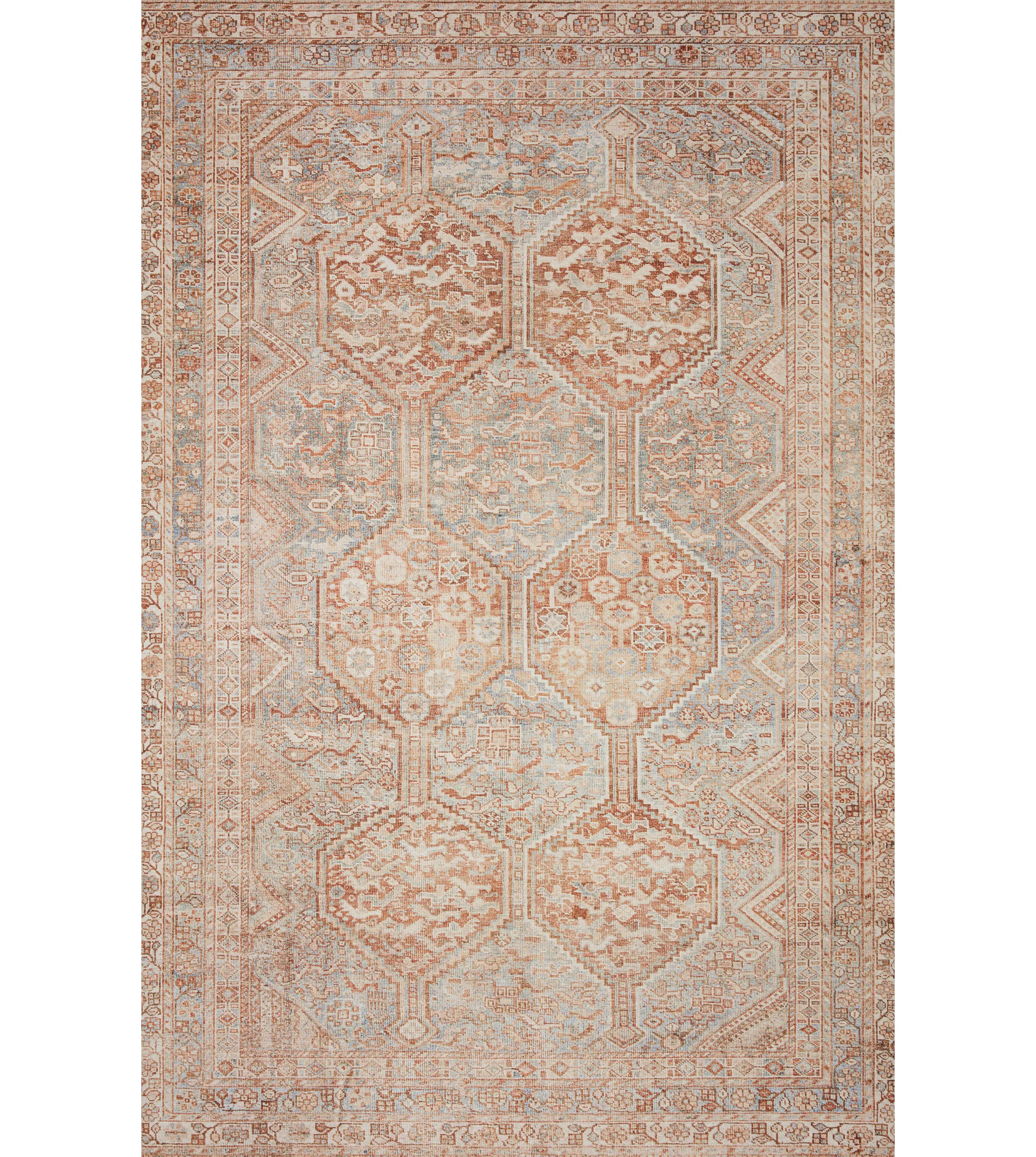 Chris Loves Julia x Loloi Jules Geometric Tangerine/Mist Area Rug | Wayfair North America
