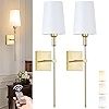Bailoch Gold Rechargeable Battery Operated Wall Sconces Set of 2, Cordless Dimmable Battery Power... | Amazon (US)
