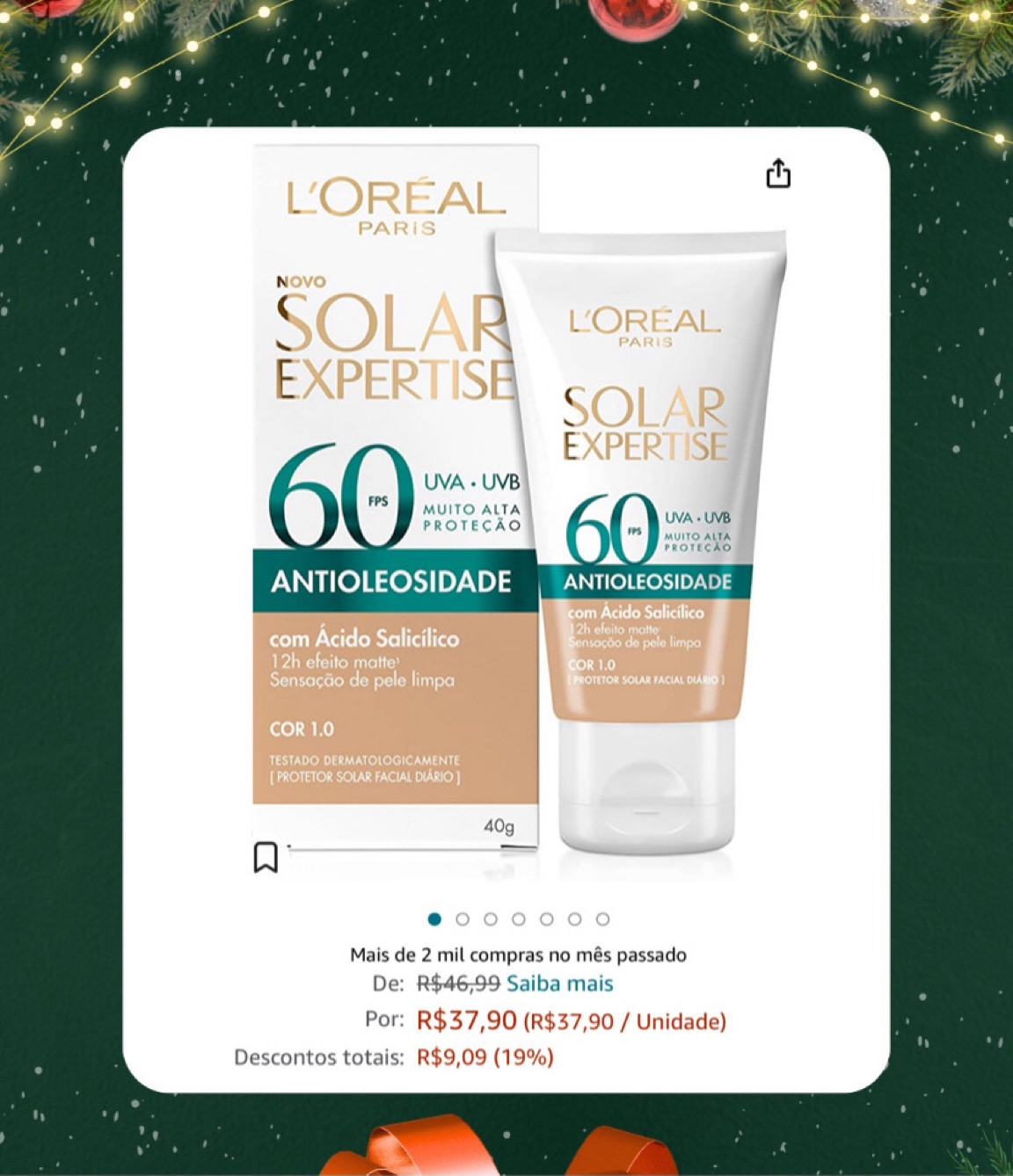 Protetor Solar Facial L'Oréal Paris Solar Expertise Antioleosidade Fps60 Cor 1.0 Clara 40G

#LTKbrasil #LTKbeauty