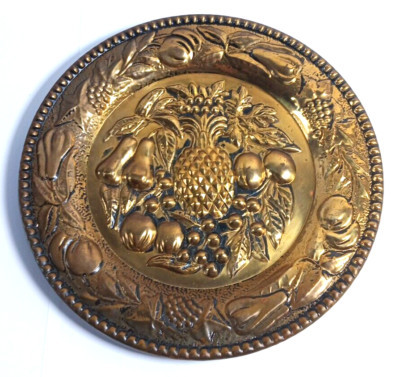 Vintage Brass Wall Plate Decor With Pineapple Fruit Design MCM 8in. | eBay US