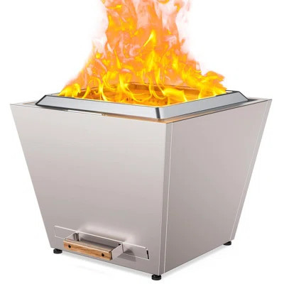 25 inch Smokeless Fire Pit, Wood Burning Fireplaces w/ Pull-Out Ash Pan, Portable Outdoor Firepits | Wayfair North America