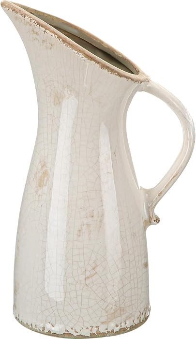 Sawysine 10.7 Inch Vintage Ceramic Vase with Handle Retro Ice Cracked Glaze Porcelain Vase Rustic... | Amazon (US)