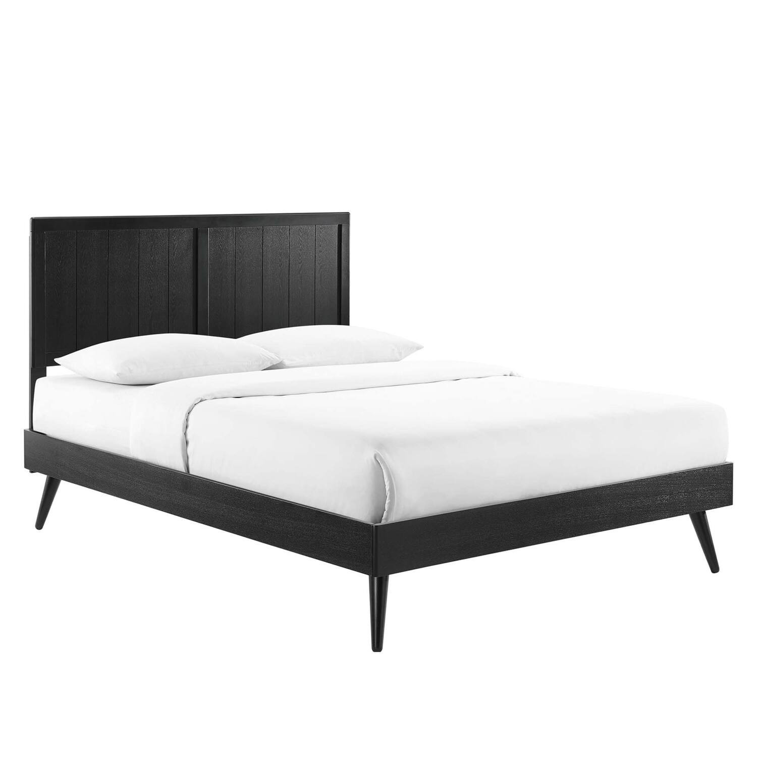 Modway - Alana Wood King Platform Bed With Splayed Legs - Black | Best Buy U.S.