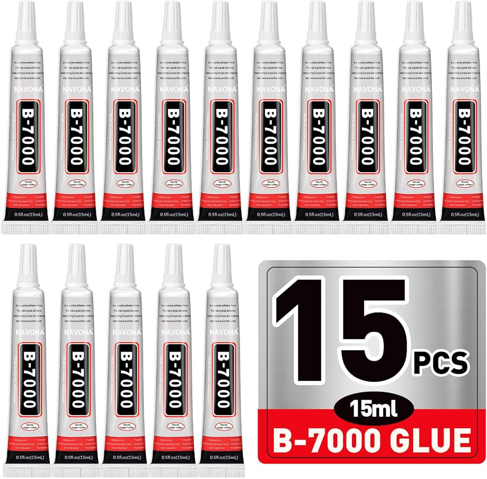 15 PCS 15ml B7000 Glue Clear with Precision Tip, Rhinestone Glue for Nail, Craft Glues, Jewelry G... | Amazon (US)