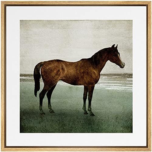 SIGNWIN Framed Canvas Print Wall Art Vintage Farmer's Horse Minimalist Landscape Nature Wildernes... | Amazon (US)