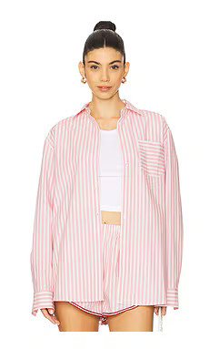 Solid & Striped The Avril Button Down in Taffy Stripe from Revolve.com | Revolve Clothing (Global)