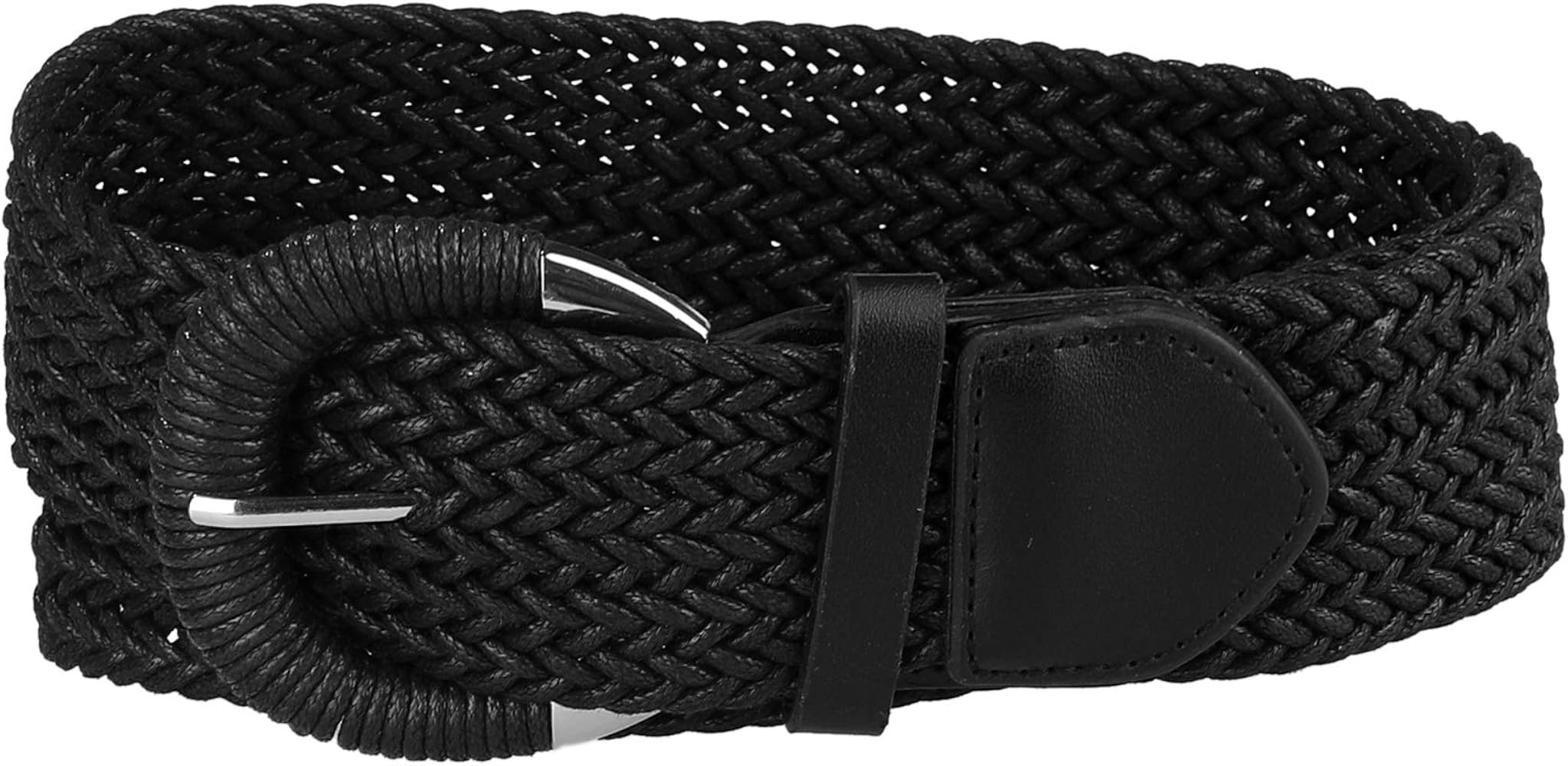 Allegra K Woven Waist Belts Wide Braided Belts for Women Dress Metal Buckle | Amazon (US)
