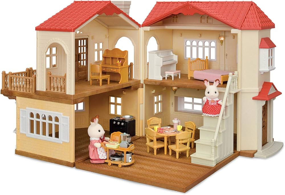 Calico Critters Red Roof Country Home - Dollhouse Playset with Figures, Furniture and Accessories... | Amazon (US)