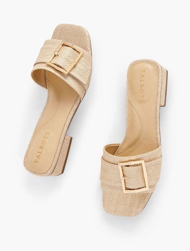 Viv Shimmer Raffia Slide Sandals | Talbots