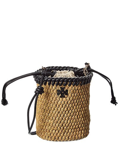Emerson Raffia Leather Bucket Bag | Gilt & Gilt City