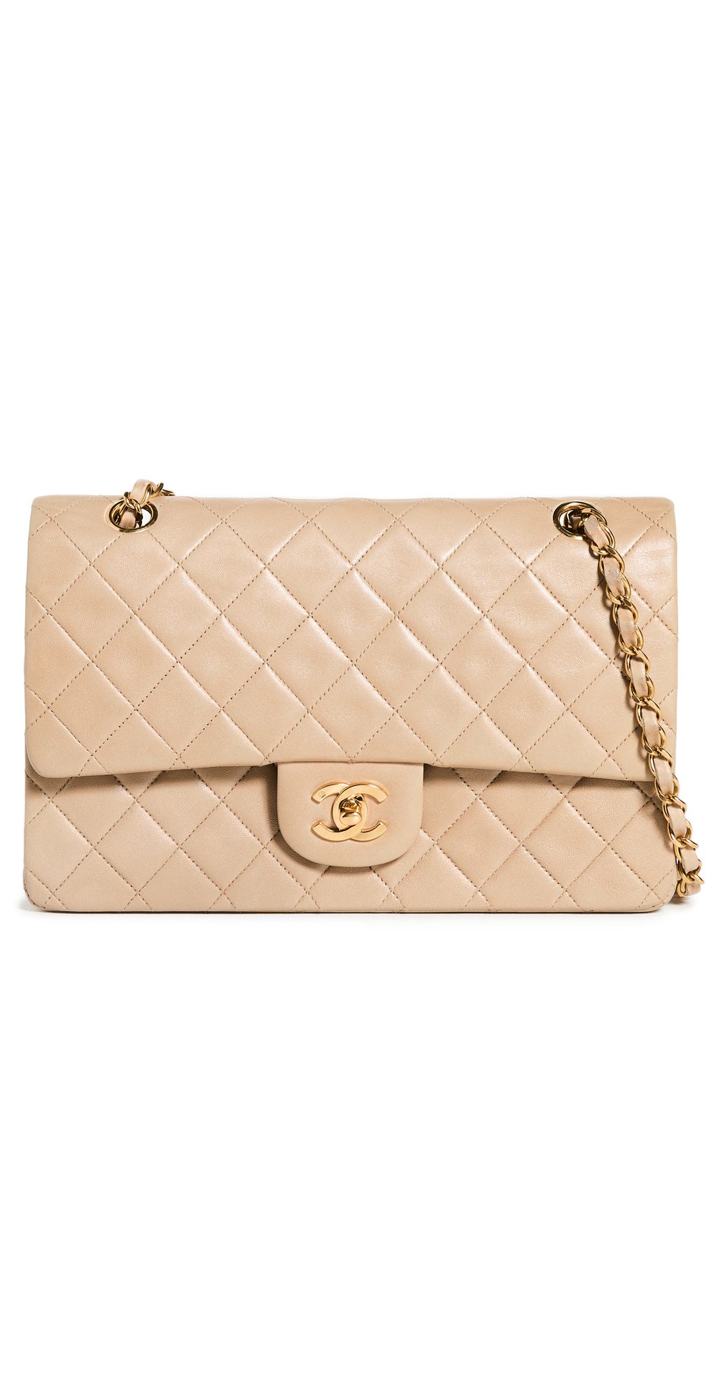 What Goes Around Comes Around Chanel Beige Fold Over Bag | Shopbop