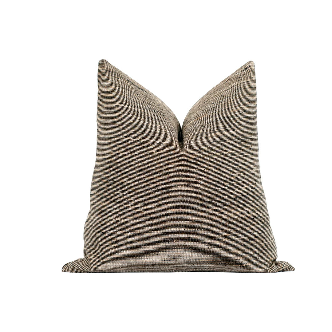 DOUBLE SIDED Farmhouse Pillow Cover, Black Tan Cream Zipper Pillow, 16 18 20 22 Tweed Textured Pi... | Etsy (US)