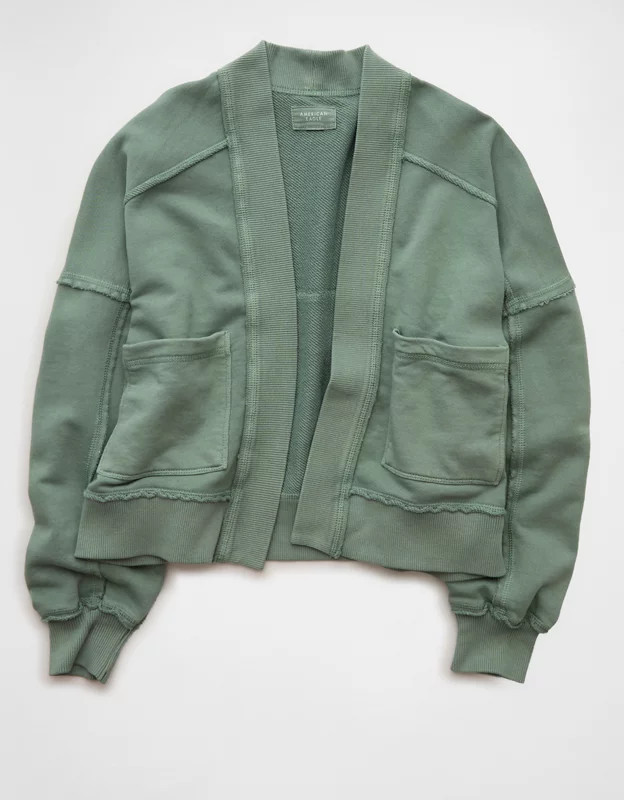 AE Saturday Fleece Cardigan Sweater | American Eagle Outfitters (US & CA)