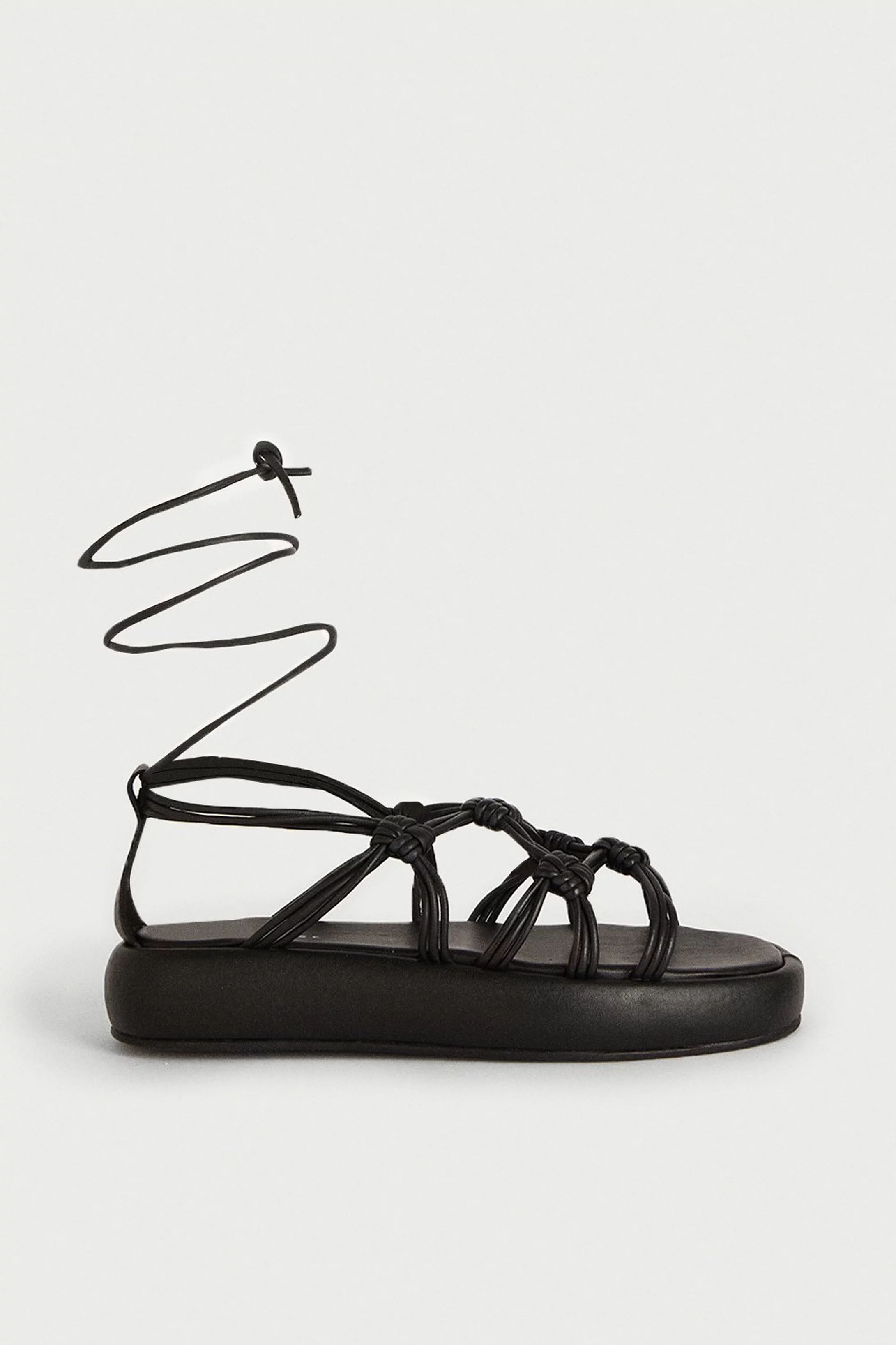 Real Leather Knotted Flatform Sandal | Warehouse UK & IE