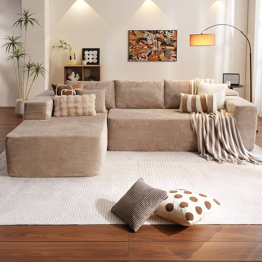 ovios 104" Cloud Sectional Couch with L-Shape Chaise,Modern Modular Sofa with Deep Seat, Upholste... | Amazon (US)