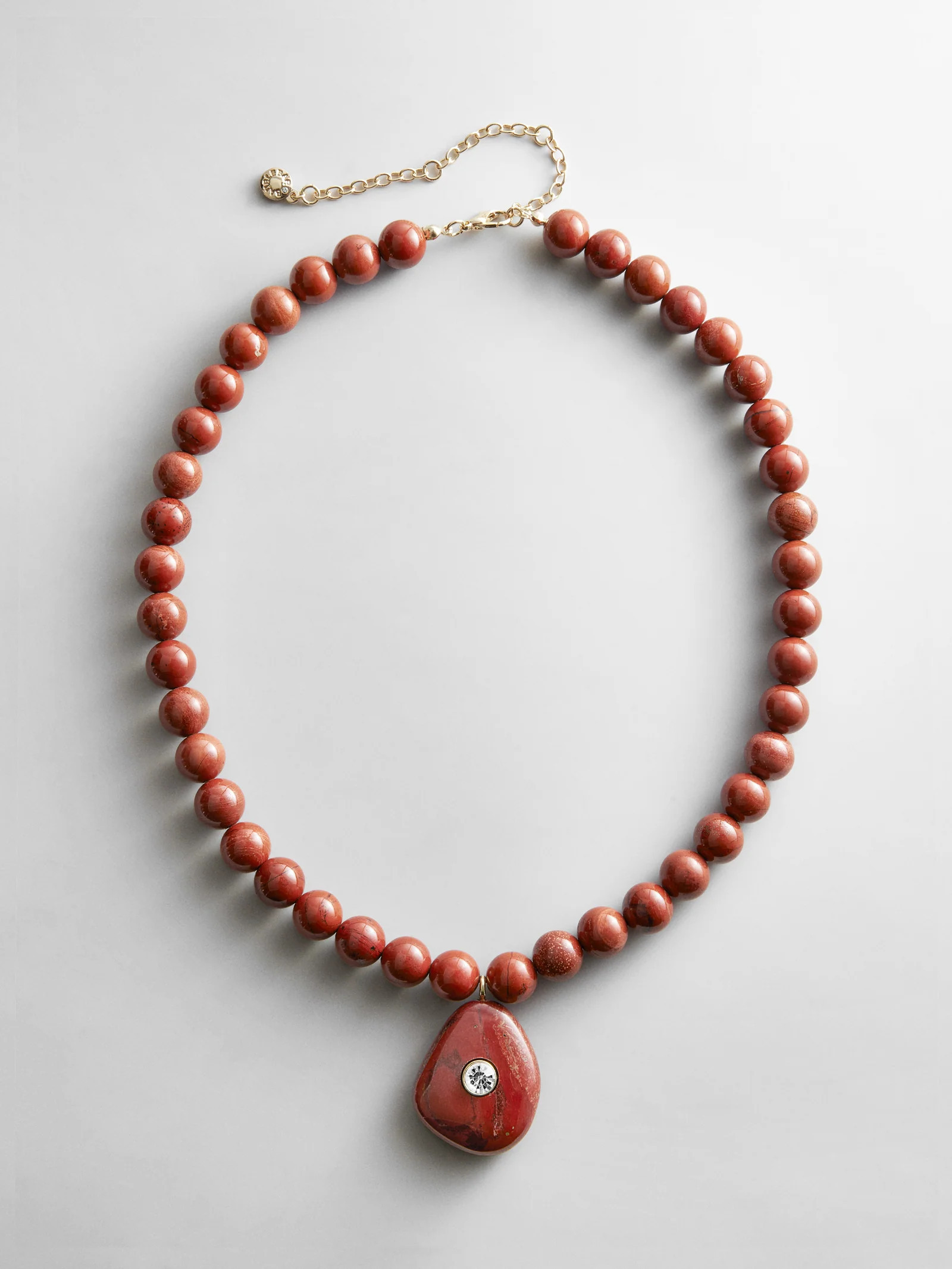 Jamie Semi-Precious Beaded Necklace - Red Jasper/Red Jasper | BaubleBar
