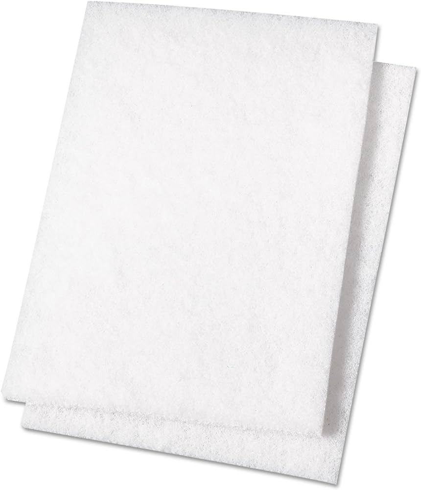 PAD 198 Light Duty Scouring Pad, 9" Length by 6" Width, White (Case of 20) | Amazon (US)