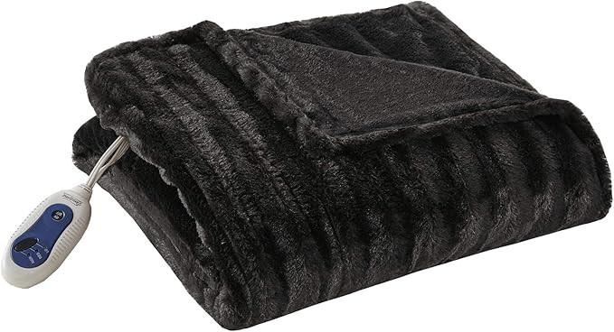 Beautyrest Duke Blanket Luxury Oversize Electric Throw Premium Soft Cozy Brushed Long Faux Fur fo... | Amazon (US)