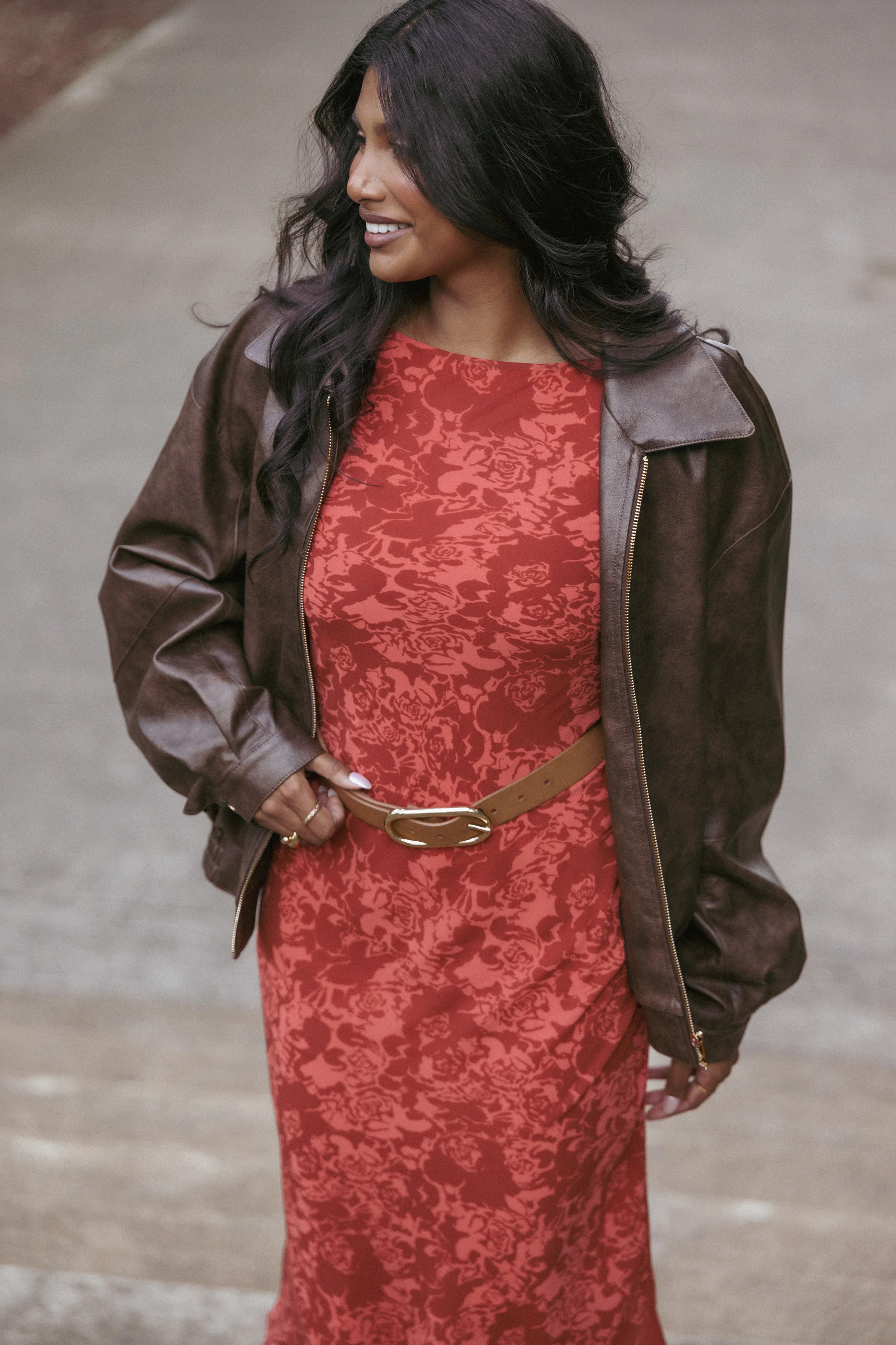 Zoe Bomber Jacket - Brown | Petal & Pup (US)