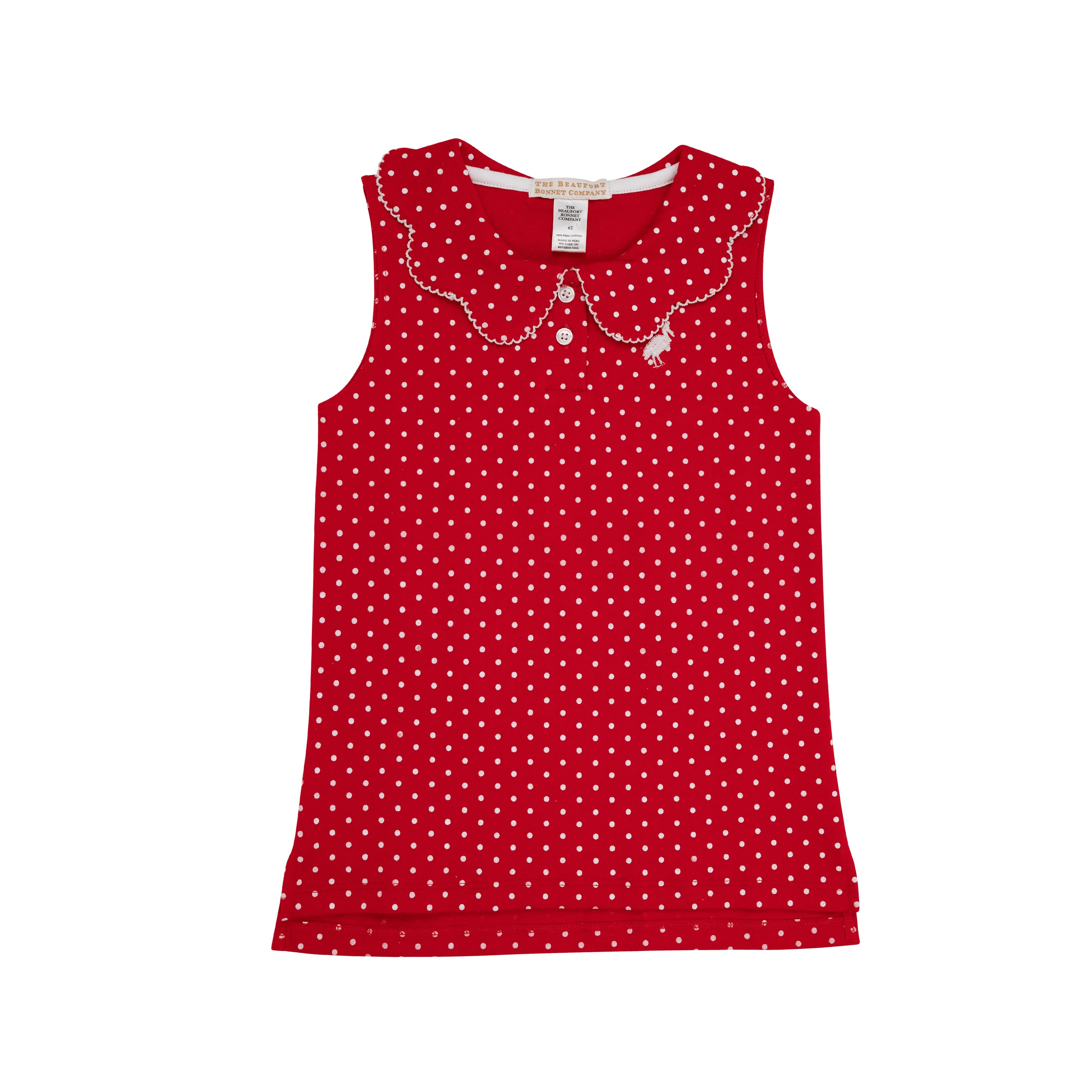 Paige's Playful Polo - Richmond Red & Worth Avenue White Micro Dot | The Beaufort Bonnet Company