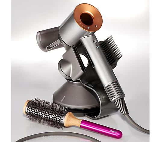 Dyson Supersonic Hair Dryer w/ Stand and Round Brush - QVC.com | QVC