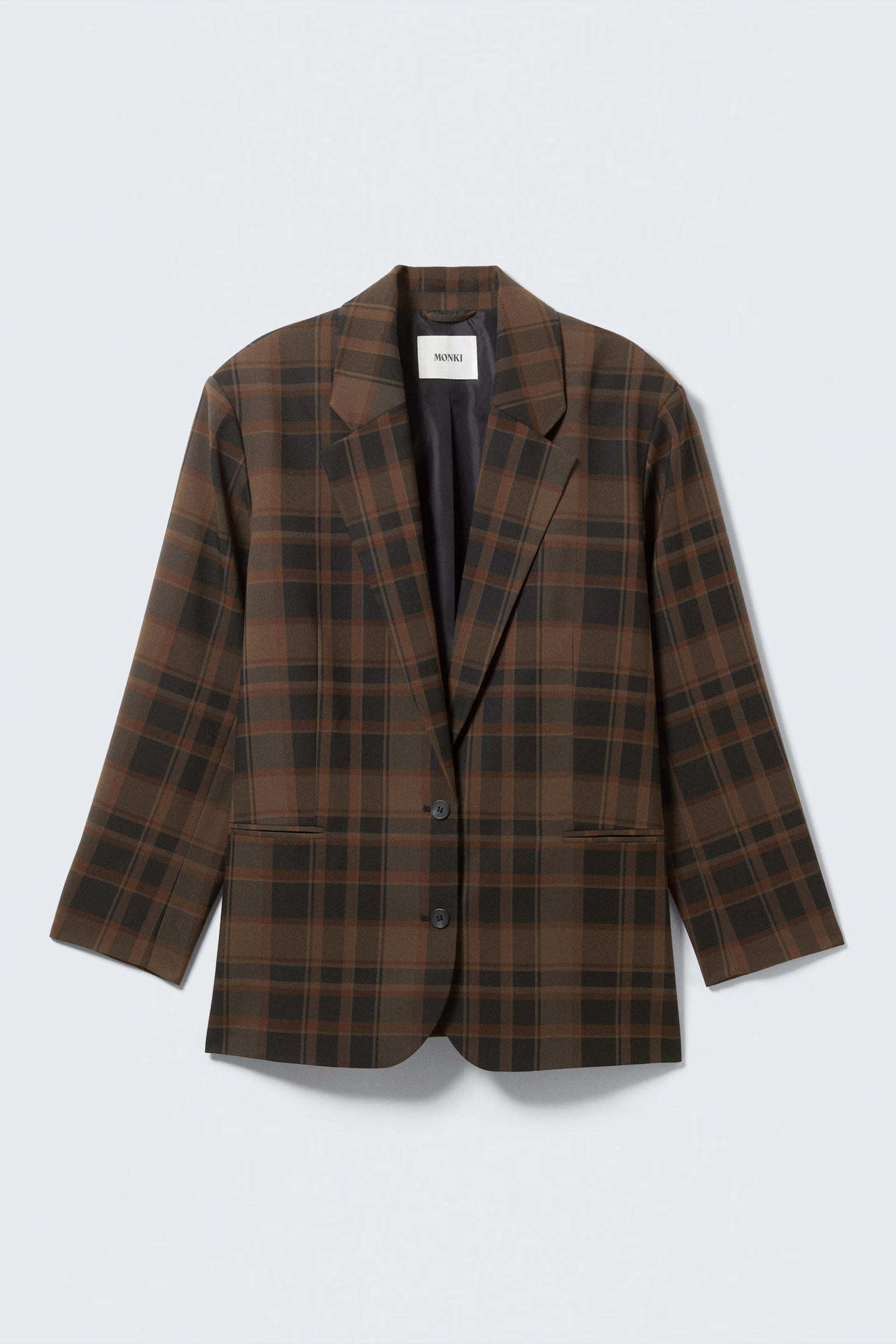 Einreihiger Oversize-Blazer mit Karomuster | Weekday