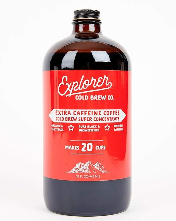 Explorer Cold Brew | Extra Caffeine | 1:4 Super Concentrate | Makes 20-30 Coffees | 32oz | Amazon (US)