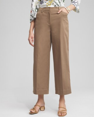 Women's Cotton Sateen Cropped Pants in Teakwood size 10 | Chico's | Chico's