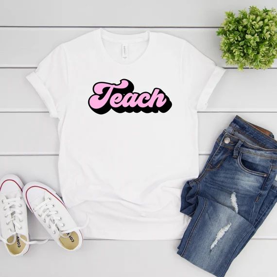 Boho Retro Teach Shirt  Elementary Teacher Shirt  | Etsy | Etsy (US)
