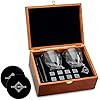 Whiskey Stones Gift Set by Dapper Vybz | 9 Granite Chilling Rocks with 2 Scotch Bourbon Glasses ... | Amazon (US)