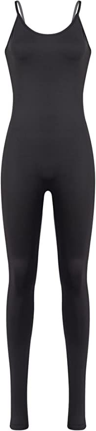 Loodgao Women's Sleeveless Spaghetti Straps Bodycon Full Bodysuit Jumpsuit Stretchy Yoga Athletic... | Amazon (US)