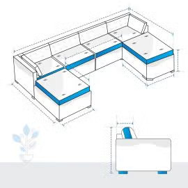 U Shape Sectional Couch and Ottomon Covers | Covers & All