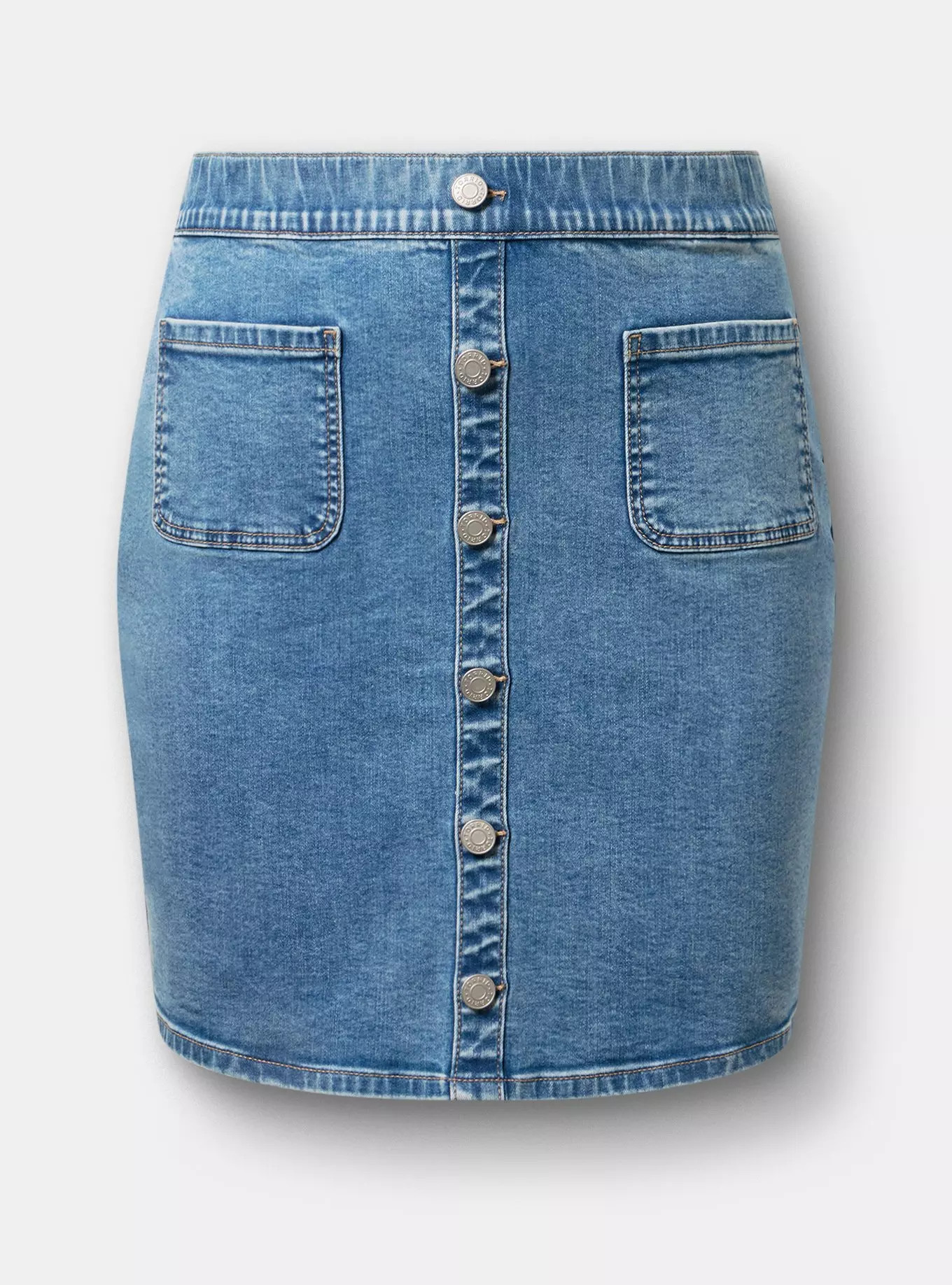Denim Button Front Mini Skirt | Torrid (US & Canada)
