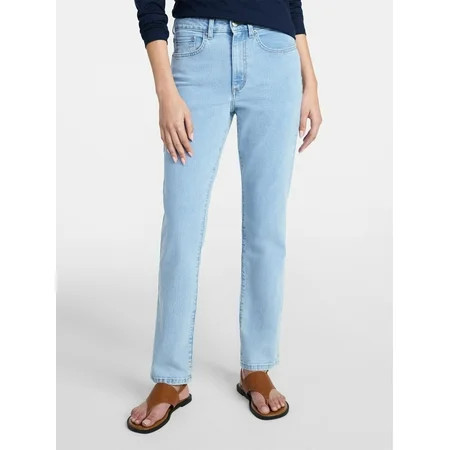 Time and Tru Women's High Rise Curvy Straight Leg Jeans, 29" Inseam, Sizes 0-22 | Walmart (US)