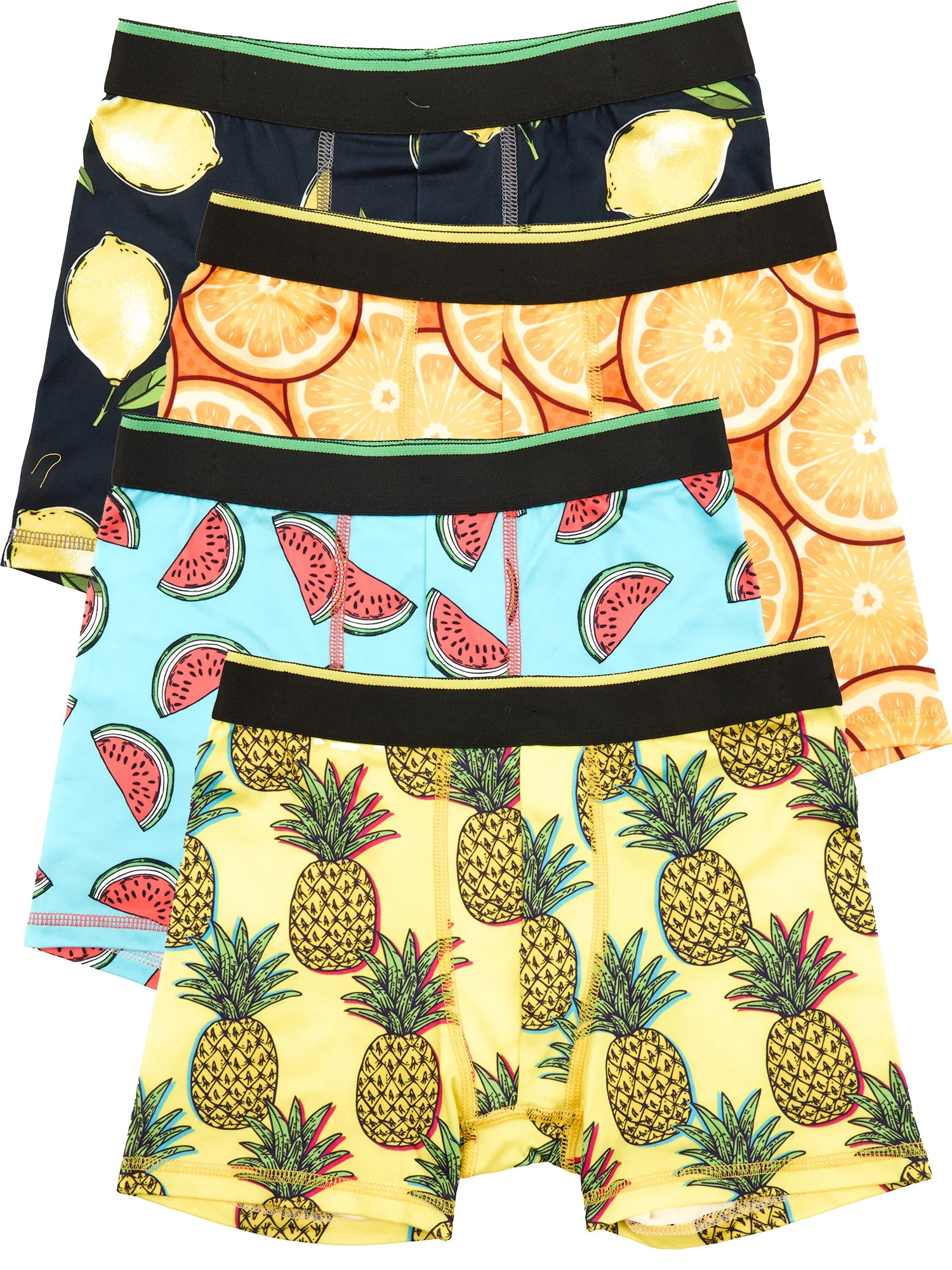 Wonder Nation Boys Boxer Brief Fruit Underwear, 4-Pack, Sizes S-XL | Walmart (US)