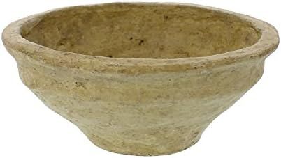 Rustic Round Paper Mache Decorative Bowl 9" | Centerpiece Natural | Amazon (US)