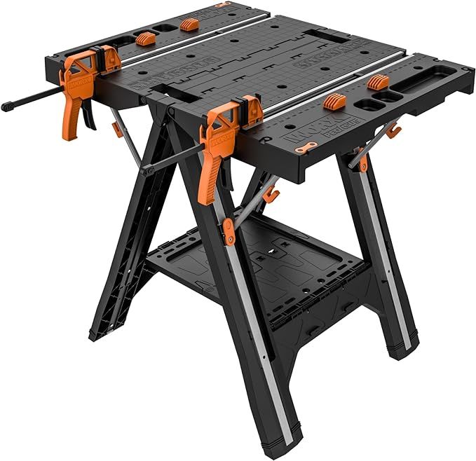 Worx Pegasus 2-in-1 Folding Work Table & Sawhorse, Easy Setup Portable Workbench, 31" W x 25" D x... | Amazon (US)