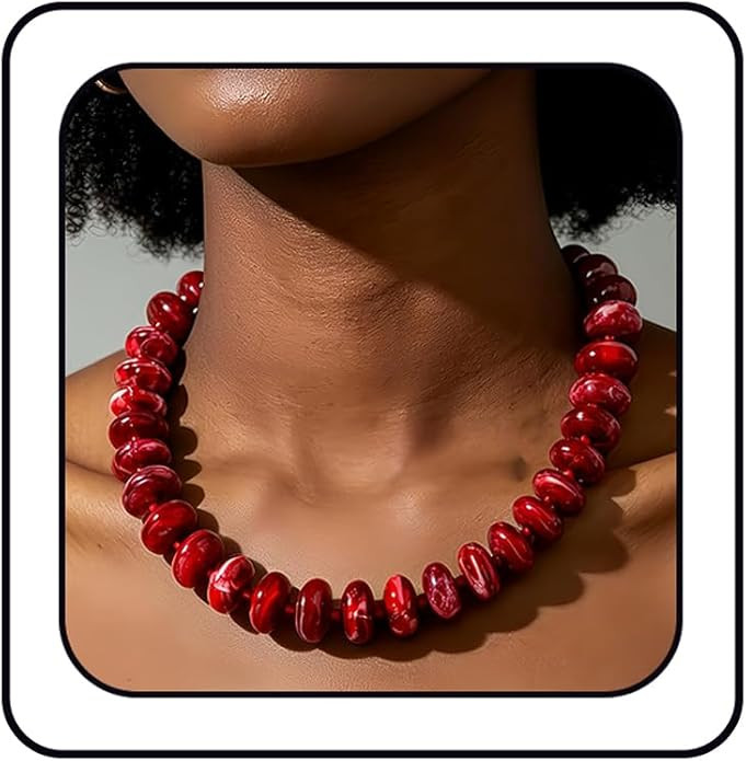 Chunky Beaded Necklace for Women Colorful Big Bead Necklace Resin Bead Choker Necklaces Boho Mini... | Amazon (US)