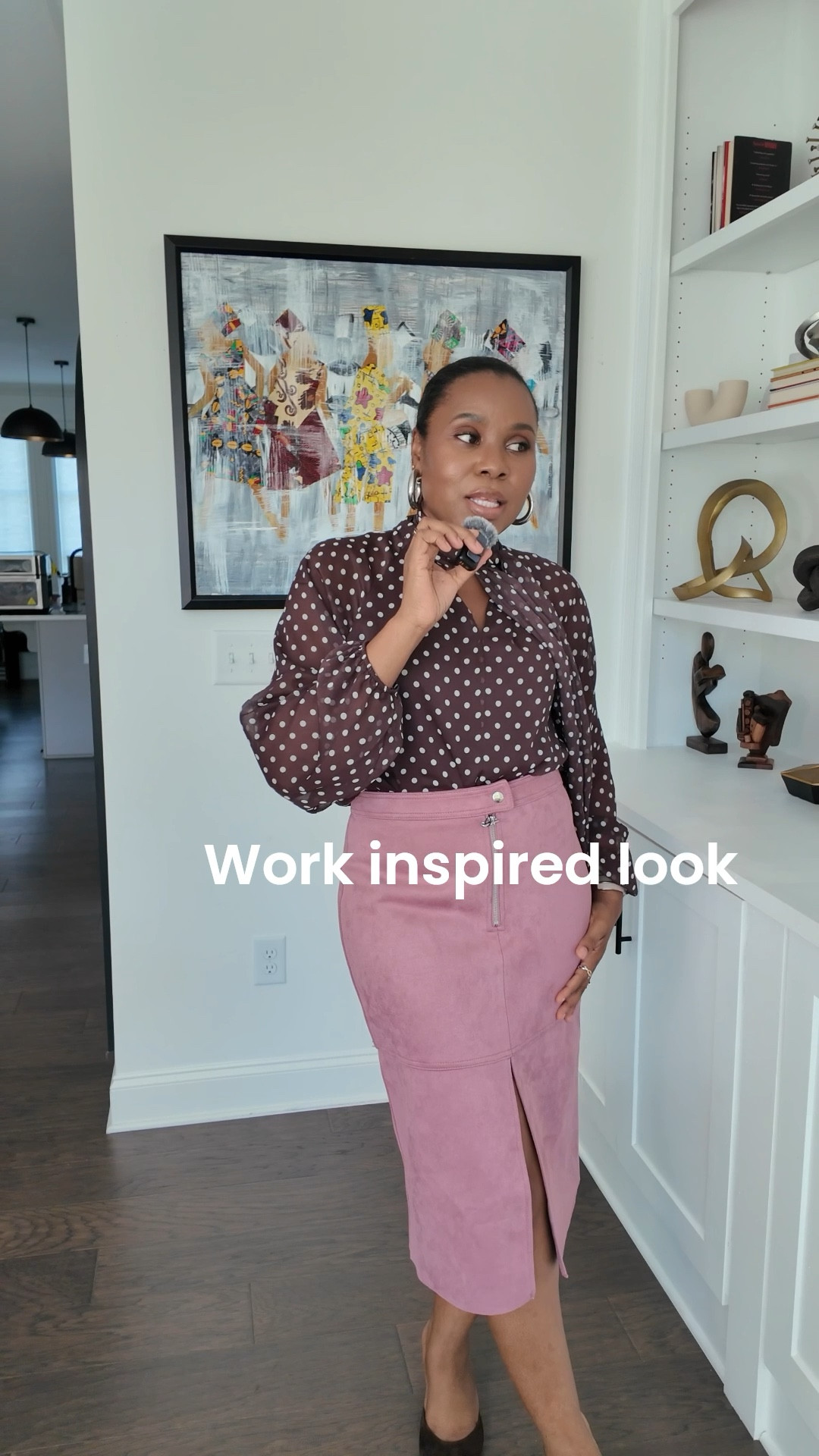 Refresh your work closet with this look. My polkadot blouse is after work friendly too. Wearing a medium in both the blouse and faux suede skirt. Runs true to size 

#LTKootd #LTKWorkwear #LTKgrwm