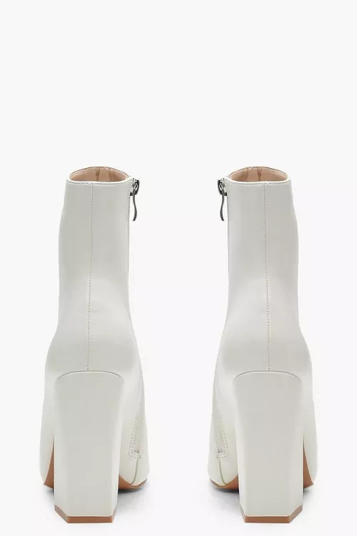 Flared Heel Sock Boots | Boohoo.com (US & CA)