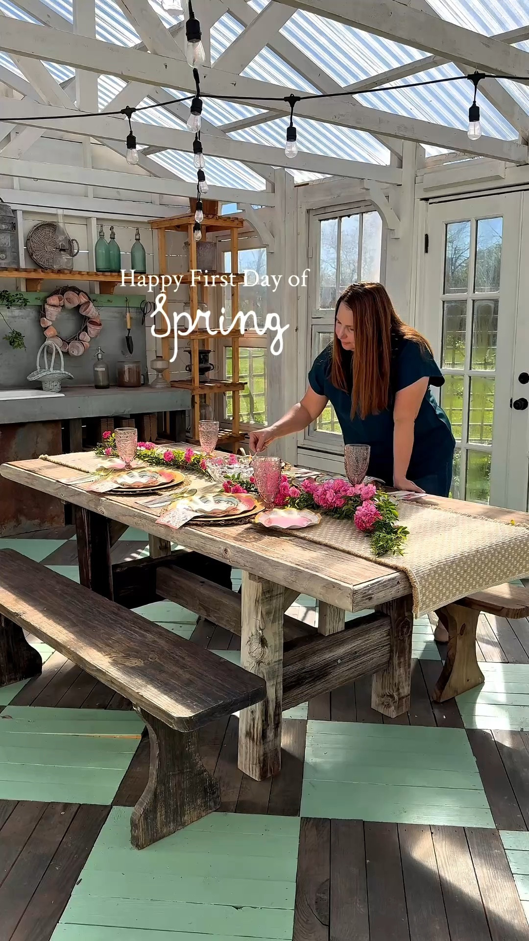 Spring alfresco dining in the greenhouse! 