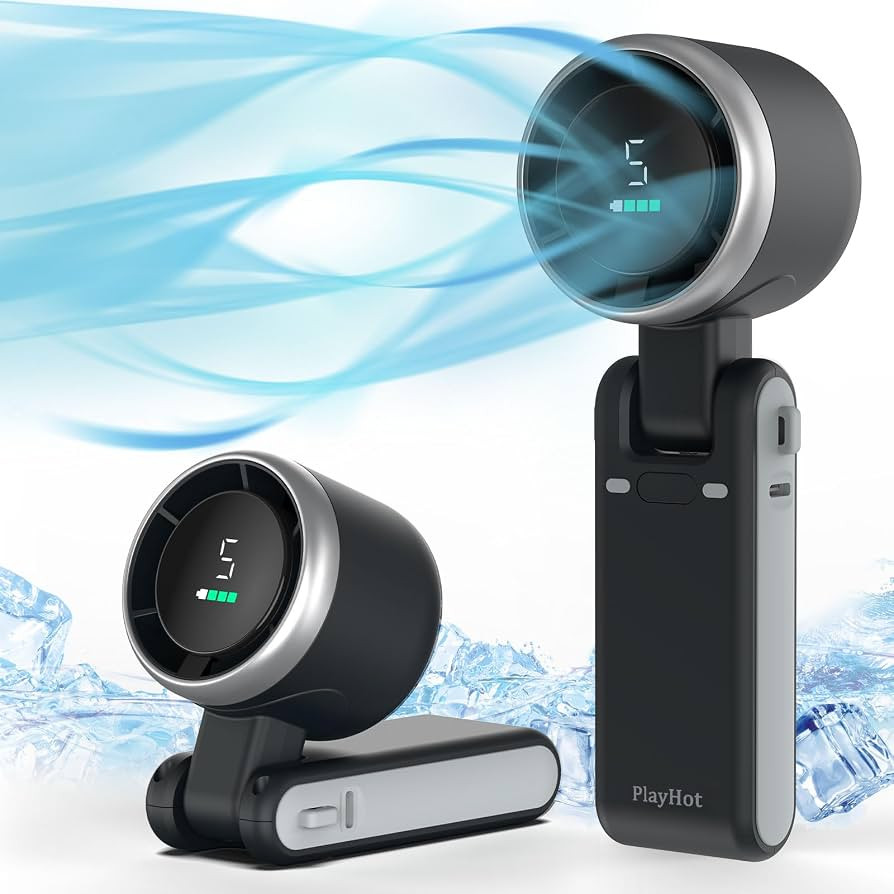 Portable Handheld Turbo Fan, PlayHot 5 Gear Wind Hand Fan, 5000mAh Battery Personal Fans Portable... | Amazon (US)
