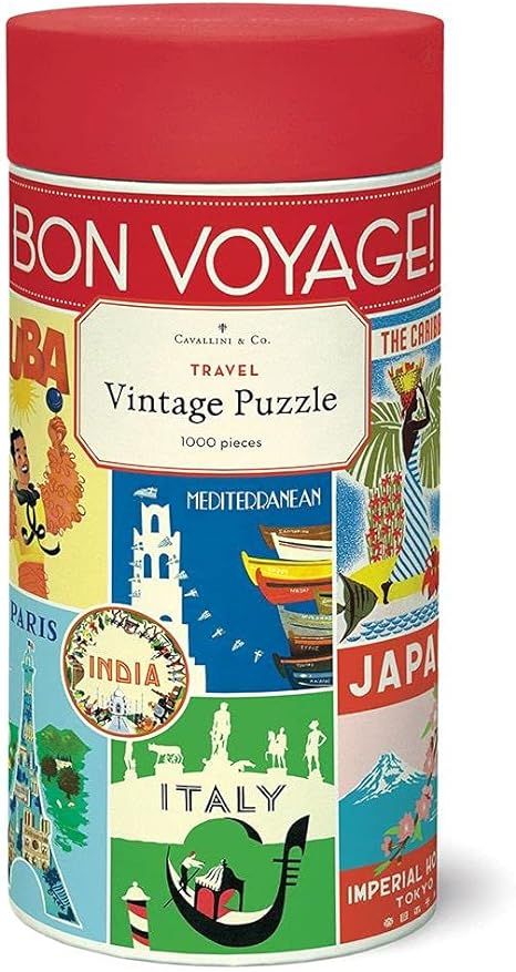 Cavallini 1000 Piece Puzzle, Vintage Travel (PZL/TRV) | Amazon (US)
